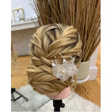 Imagem de Grinalda Floral Cabelo De Noiva Enfeite Pente Coque A43 - Milly - O Sh