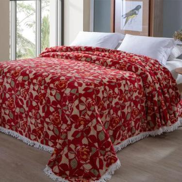 Imagem de Colcha Casal Chenille Canelada Jolitex Rafaela Vermelho - IND E COM JO