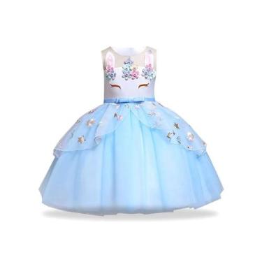 Imagem de Vestido Infantil Princesa Unicórnio - Tamanhos 6 a 10 Anos