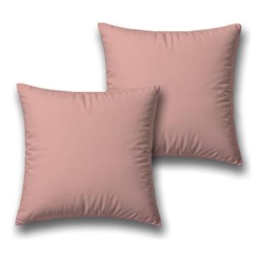 Imagem de Kit 2 Capas Almofada Veludo Suede Decorativa 45x45 Rosa