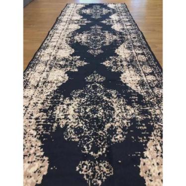 Imagem de Passadeira Trilho 2M Vintage Reload Azul 80X200Cm Tipo Persa - Tapete 