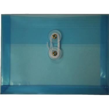 Imagem de Filexec Envelope de poliéster, tamanho da foto, carga lateral, fecho de cordão de botão, azul (pacote com 12) (50072-15401)