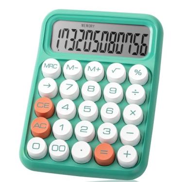 Imagem de Mr. Pen - Calculadora de interruptor mecânico, 12 dígitos, visor LCD grande, botões grandes de calculadora rosa, calculadora mecânica, calculadora de mesa, calculadora fofa, pistache