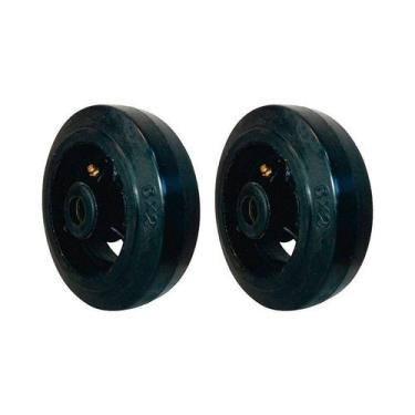 Imagem de Kit 2 un roda borracha moldada 6 pol 220kg p/ rodízio - AJAX