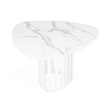 Imagem de Mesa De Jantar Orgânica 4 Lugares 120x118cm Marmorizado/branco - Straub Web