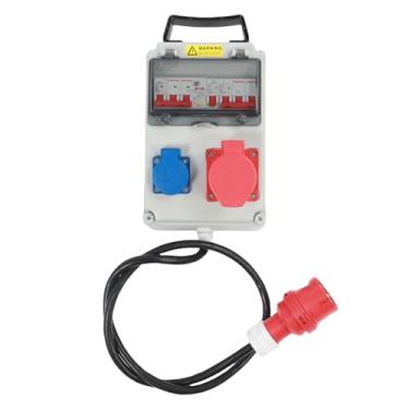 Imagem de Caixa de Distribuição de Energia Com Interruptor de Ar 5 Pinos de água à Prova de água Caixa de Distribuição de Soquete Elétrico para Canteiros de Obras, Exposições, Escritórios
