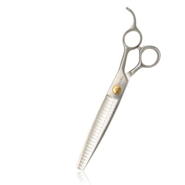 Imagem de SnipStar 7,5 polegadas Professional Pet Chunker tesoura, 24 dentes Fishbone mistura tesoura para cães grooming groomer, Cobalto aço inoxidável cão grooming tesoura, 65-70% taxa de diluição