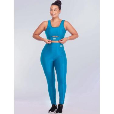Imagem de Conjunto Esportivo Feminino Tecido Leve Canelado e Brilho Grosso Não M