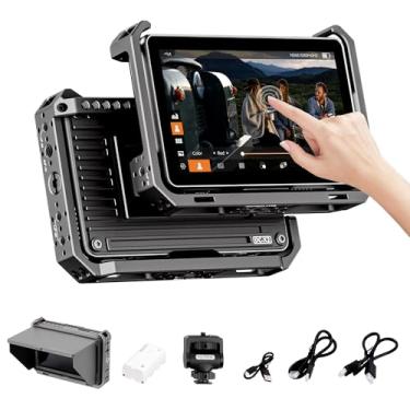 Imagem de VILTROX Kit de monitor de campo de câmera DC-X2 15.2 cm com Rig Cage 2000 nits HD1920x1080 IPS tela sensível ao toque DSLR monitor de câmera com 3D LUTs, 4K HDMI Loop in/out com foco máximo de vídeo