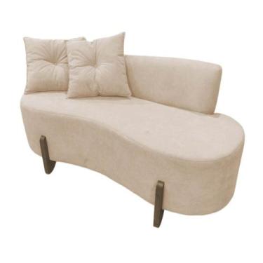 Imagem de Namoradeira Sofá Feijão Luna Orgânica Veludo Bege - Mazzero Decor