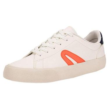 Imagem de Tênis casual york rainha ra0243, Branco, Laranja, 37