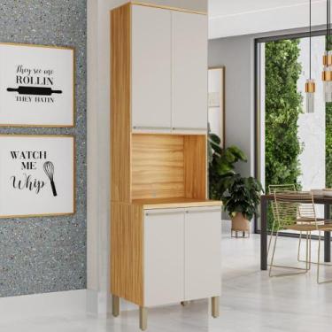 Imagem de Paneleiro de Cozinha 4 portas Nicho para Micro-Ondas Nápoli Prime 100%