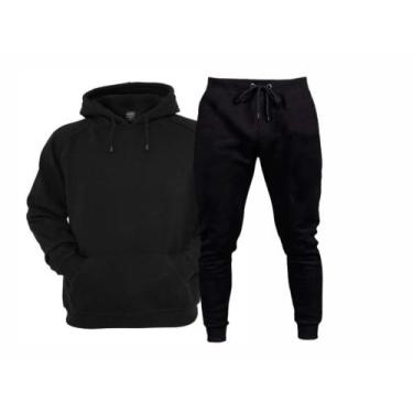 Imagem de Conjunto de Moletom Abrigo Blusa de frio + Calça de moletom Masculino 