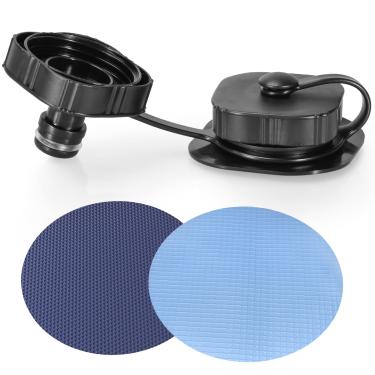 Imagem de VISTOP Dog Pool Replacement Drain Valve Cap, 2 Repair Patches, Drain Connector Adapter - Quick Connector Garden Hose Accessories Kit for Foldable Portable Swimming Pool, Kiddle Pool
