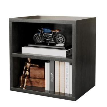 Imagem de FUSUNBAO Organizador de armazenamento mágico faça você mesmo cubos empilháveis para livros domésticos roupas brinquedo - sistema modular de armazenamento de cubos - escritório cúbico - armário de estante (carvalho francês, cubo de 1 camada)