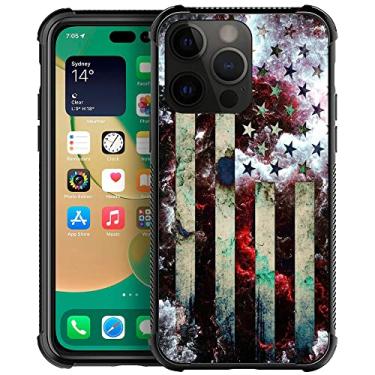 Imagem de CARLOCA Capa compatível com iPhone 14, bandeira dos EUA Stardust para homens e meninos, capa protetora exclusiva à prova de arranhões TPU macio à prova de choque design padrão exclusivo