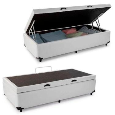 Imagem de Cama Box Baú Solteiro Sintético Serene Branco 88x188x44 - SerenePrime