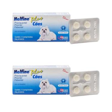 Imagem de Combo 2 unidades Helfine Plus Vermífugo para Cães - 4 comprimidos - Ag