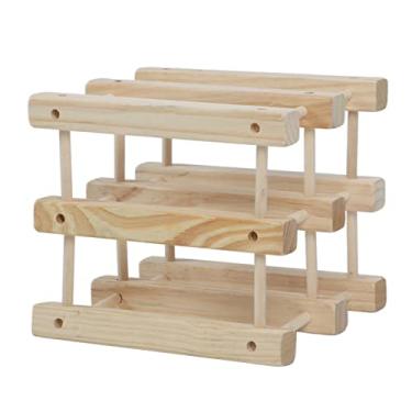 Imagem de Yctze Rack de Vinho de Madeira Modular Empilhável - Pinheiro 6 Garrafas para a Bancada de Barra de Cozinha - Montagem Fácil e Design de Economia de Espaço