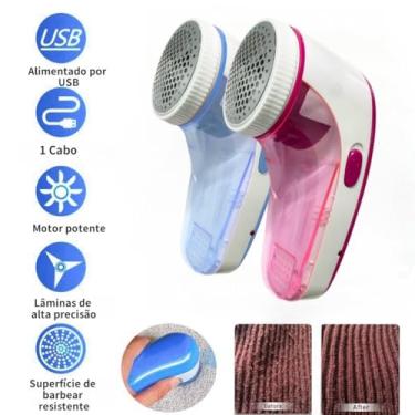 Imagem de Removedor de Bolinhas Elétrico Portátil – Funciona com 2 Pilhas AA, Compacto, Tampa Protetora, Ideal para Roupas e Tecidos, 13x7,5cm – Vermelho e Azul