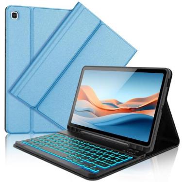 Imagem de Capa com teclado Galaxy Tab S6 Lite 10,4" YEHOBU SkyBlue
