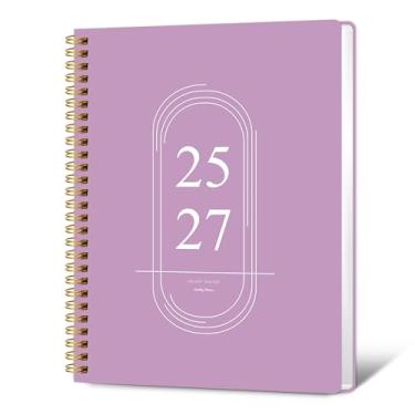 Imagem de Agenda mensal 2025-2027, agenda de calendário mensal, calendário de 24 meses, julho de 2025 a junho de 2027, 18,5 cm x 24 cm, capa impermeável com encadernação espiral, agenda mensal para escritório