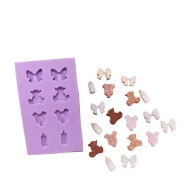Imagem de F1050 molde de silicone confeitos sprinkles maternidade laço confeitar