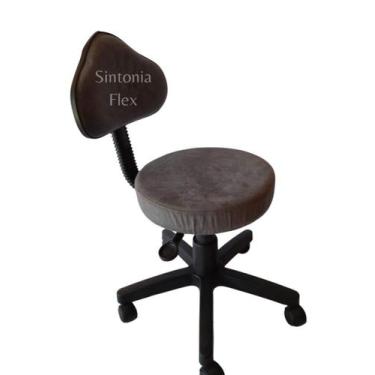 Imagem de Cadeira Mocho Verona Regulagem Altura Base Rodízio Suede - Sintonia Fl