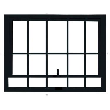 Imagem de Janela Vitro Maxim Ar com Grade Alumínio 60x80cm Veneza Preto