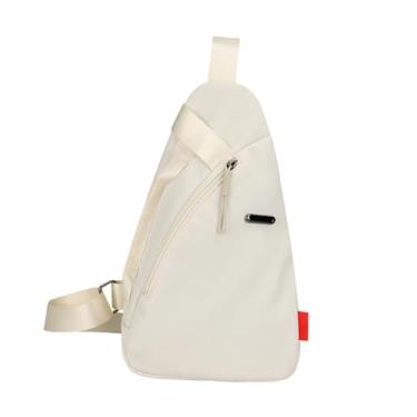 Imagem de Generic Bolsa transversal para viagem, mochila para caminhada com zíper, bolsa de ombro casual portátil, mochila tipo tiracolo para parques, caminhadas e, Branco
