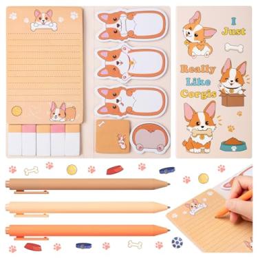 Imagem de Corgis Sticky Notes Corgi Gifts for Corgi Lovers, Cute Cartoon Dog Post It Notes com 3 pontos, páginas autoadesivas para escrever material de escritório de volta às aulas