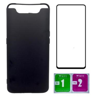 Imagem de Capa Preta Aveludada Para Galaxy A80 A90 + Pelicula Vidro 3D - Mustang