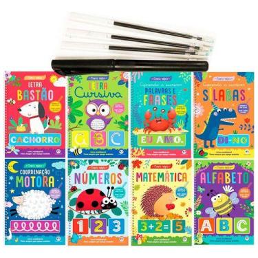 Imagem de Kit C/ 8 Livros Caligrafia Mágica Interativo Escreva E Apaga Com Canet