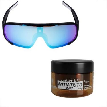 Imagem de Kit Corrida Bike Caminhada Óculos Uv400 Proteção Solar Creme Anti Atri