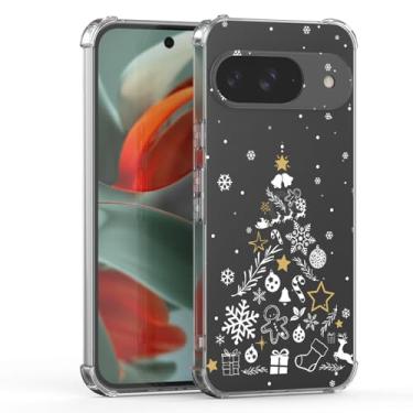 Imagem de Xmax Capa para Google Pixel 9 transparente, linda estampa de árvore de Natal, capa para celular infantil e meninas, capa protetora transparente à prova de choque para celular para Pixel 9