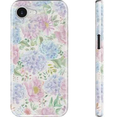 Imagem de Goodon Capa para iPhone 16e - Carregamento sem fio - Capa rígida de camada dupla e capa de silicone - Capa protetora para celular com lindos designs de flores silvestres para mulheres - Sonho floral