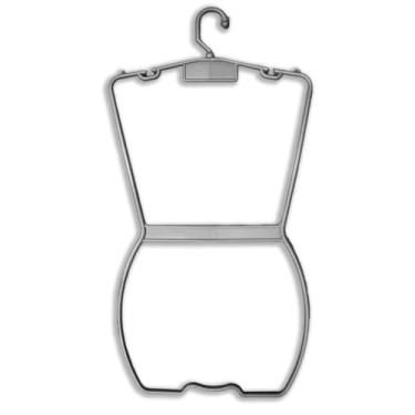 Imagem de Valemixxhome Kit 5 Cabides Silhueta Adulto em Metal, Cinza, 12x2cm, Design Corpinho para Biquíni e Maiô, Instalação Fácil, Ganchos Funcionais (Cinza)