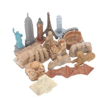 Imagem de Conjunto de 17 peças de brinquedos para edifícios antigos em miniatura