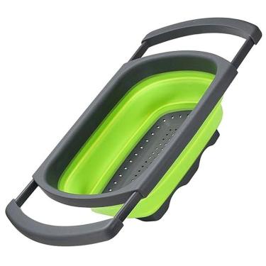 Imagem de Escorredor De Silicone Dobrável Retrátil Retangular Macarrão