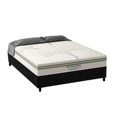 Imagem de Cama Box Casal: Colchão Molas Ensacadas Paropas Coliseu + Base Crc Suede Black (138x188)