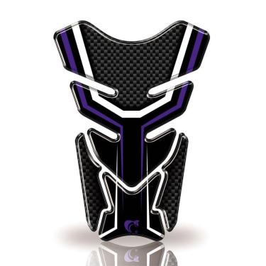 Imagem de Protetor De Tanque Adesivo Carbono Moto Honda, Yamaha E Suzuki Azul E Preto