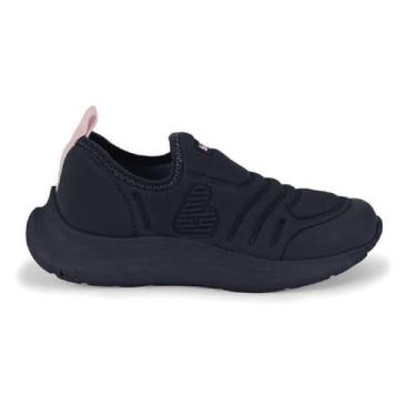 Imagem de Tênis Infantil Feminino Bibi Action Slip On Marinho e Rosa Para Escola (MARI/SUGAR 37)