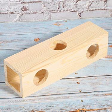 Imagem de Yctze Túnel de Hamster de Madeira e Extensão de Casa de Tubo para Pequenos Animais de Estimação - Brinquedo Ecológico de Treinamento e Exercício (S Uma fonte)