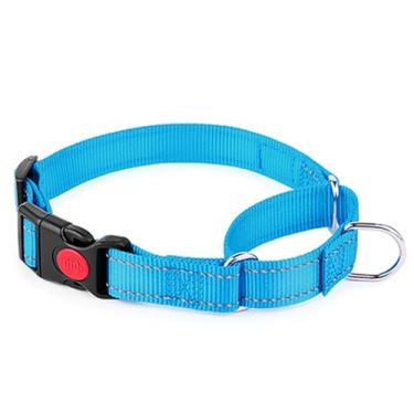 Imagem de Coleira gargantilha para cães grandes, coleira de martingale refletiva para cães com fivela, sem puxão, à prova de fuga, resistente para cães pequenos, médios e grandes, azul claro G