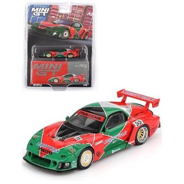 Imagem de Diecast Model Car Compatible with MINI GT Mazda RX-7 LB Super Silhouette 787B 1/64 Scale Orange & Green Limited Edition lMGT00990