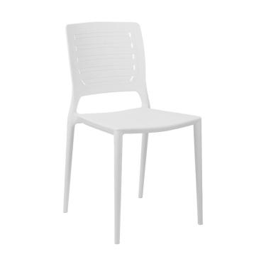 Imagem de Cadeira Empilhável Saturno Branca Em Polipropileno Acrilys
