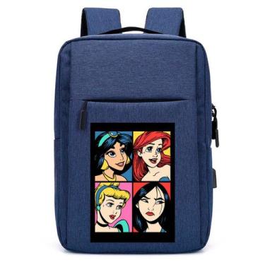 Imagem de Mochila Infantil Ecolar Para Menina Estampa DTF Princesas Com Entrada 