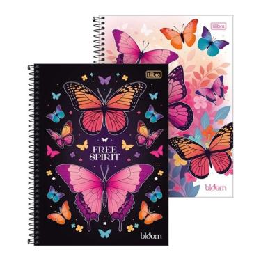 Imagem de Caderno Espiral Universitário Tilibra Capa Dura Bloom 20 Matérias 320 Folhas - Embalagem com 2 Unidades