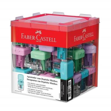 Imagem de Apontador Faber Castell com Depósito Minibox Tons Pastéis - Embalagem com 25 Unidades