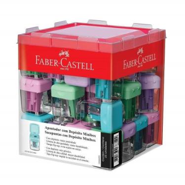 Imagem de Apontador Faber Castell com Depósito Minibox Tons Pastéis - Embalagem 